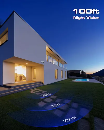 Miniatura 4 de SANNCE Cámara de Seguridad con Cable Bullet TVI de Visión Nocturna a Todo Color 1080P, 2 Luces Cálidas, IP66 Resistente a la Intemperie para Uso