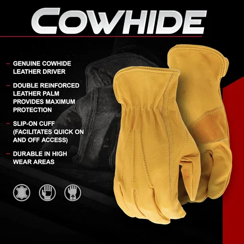 Miniatura 5 de BOSS Guantes de trabajo unisex duraderos para adultos, marrón, 2XL de EE. UU., 1 unidad (paquete de 1)