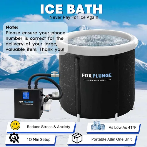 Miniatura 2 de Enfriador de agua para baño de hielo para bañera de inmersión fría, enfriador de inmersión en frío de 1/3 HP con filtro externo, bomba y manguera