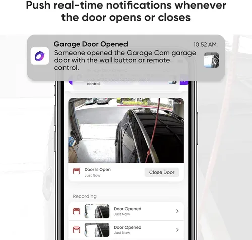 Miniatura 3 de OCCHI Abridor inteligente de puerta de garaje con cámara, control inteligente de garaje, compatible con Seguridad+ 2.0, detecta el estado