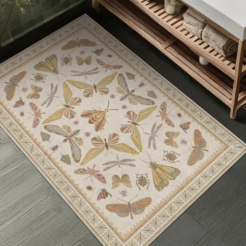 Miniatura 99 de Hazo Haus Alfombra de Baño Bohemia Lavable 2x3, Alfombras Pequeñas para Cocina, Tocador, Puerta Principal Entrada Interior, Antideslizante Pelo Bajo