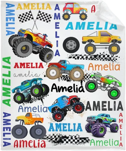 Miniatura 12 de Manta de bebé con texto en inglés «Just A Boy Who Loves Trucks» para niños y niñas, manta súper suave para envolver al recién nacido, acogedora