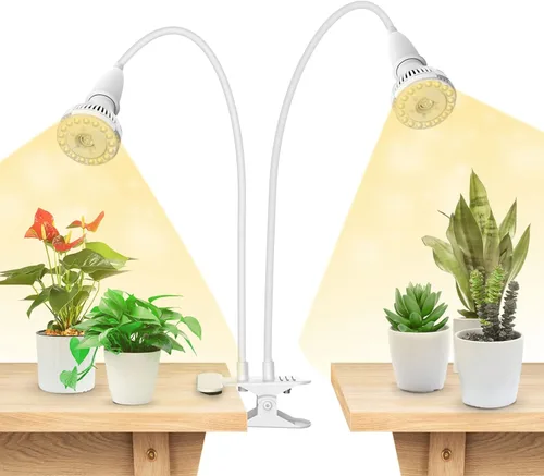 SANSI Luces LED de Cultivo para Plantas de Interior, 300W Espectro Completo Luz de Cultivo con Clip de Cuello de Cisne con Tecnología Cerámica, 20W