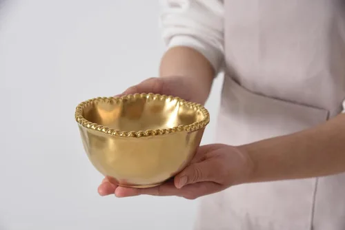 Miniatura 5 de Pampa Bay Tazón pequeño de porcelana (dorado)