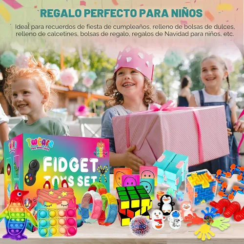 Miniatura 8 de Paquete de 120 juguetes fidget, set de regalos sensoriales pop para fiestas, regalos para niños, adultos, niños y niñas, rellenos para calcetines