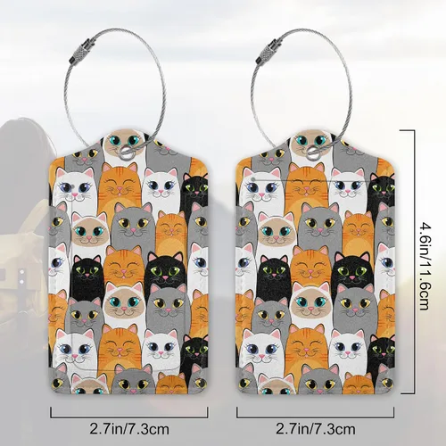 Miniatura 16 de Juego de 2 etiquetas de cuero para equipaje con diseño de mariposas y loto, cubierta de privacidad, etiqueta de maleta con lazo de acero inoxidable