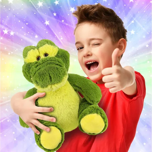 Miniatura 2 de DolliBu Animal de peluche de cocodrilo – Suave peluche abrazable de cocodrilo verde sentado adorable juguete de peluche, lindo regalo de animales