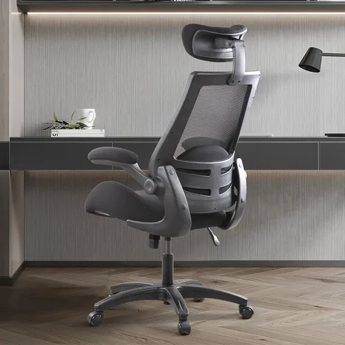 Miniatura 7 de BOLISS Silla de escritorio ergonómica de oficina de 400 libras, grande y alta con asiento ancho, silla ejecutiva de malla con respaldo alto con Negro