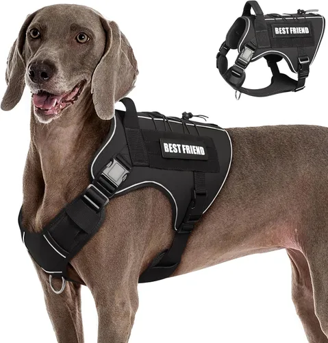 Miniatura 22 de Arnés Táctico para Perros Talla Pequeña, Sin Tirones Chaleco Militar para Perros con Asa, Arnés Reflectante de Servicio Pesado para Mascotas