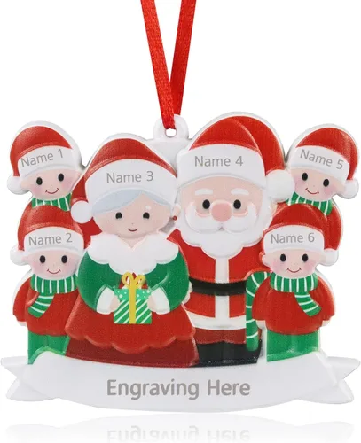 Miniatura 7 de Adornos de Navidad personalizados 2023, adorno familiar con nombre de familia, decoraciones de Navidad para colgar adornos para árbol de Navidad