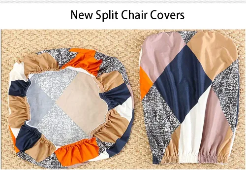 Miniatura 5 de LINGXIYA Funda de asiento elástica dividida, fundas para silla de computadora de oficina, funda de silla giratoria impresa, fundas protectoras B