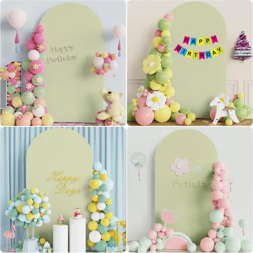 Miniatura 5 de Wokceer Cubierta de fondo de arco de boda de 7.2 pies de elastano, ajustada, color verde salvia, cubierta de arco de arcos de Chiara para decoración