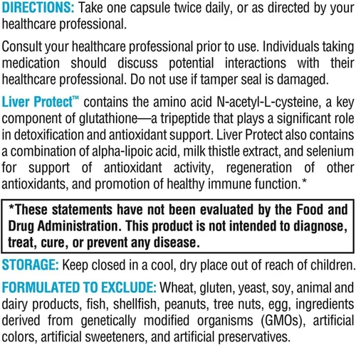 Miniatura 3 de XYMOGEN Liver Protect - Suplemento para la salud del hígado y antioxidante* - Cardo mariano, ácido alfa lipoico, NAC y selenio - Sin gluten