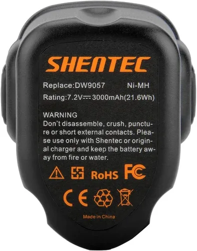Miniatura 7 de Shentec - Batería compatible con Dewalt DW9057, DE9057, DE9085, DW920K, DW920K2, DW925K, DW925K2, DW968K, 7,2 V, Ni-MH (3000 mAh, 7,2 V)