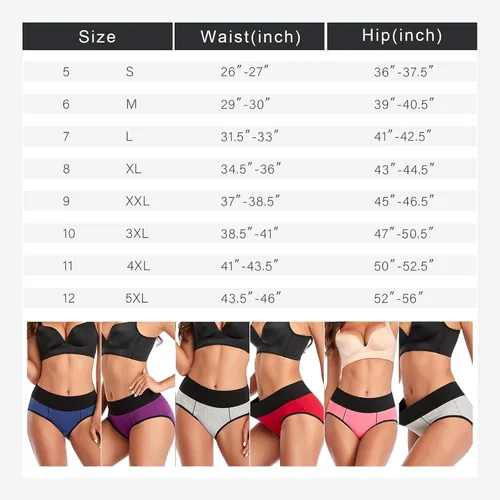 Miniatura 6 de Eiggam Ropa interior para mujer, de algodón, de cintura alta, cobertura completa, suave, elástico, transpirable, paquete múltiple