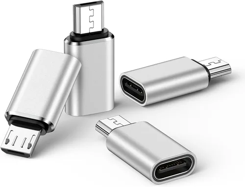 Miniatura 8 de Adaptador micro USB a USB C, paquete de 4 conectores tipo C hembra a micro USB macho, compatible con carga y sincronización de datos para Samsung