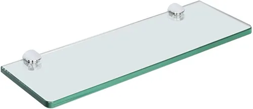 SAYAYO Estantes flotantes de vidrio para baño, estante de vidrio templado cromado de 15 x 5 pulgadas para pared, 1 paquete, transparente