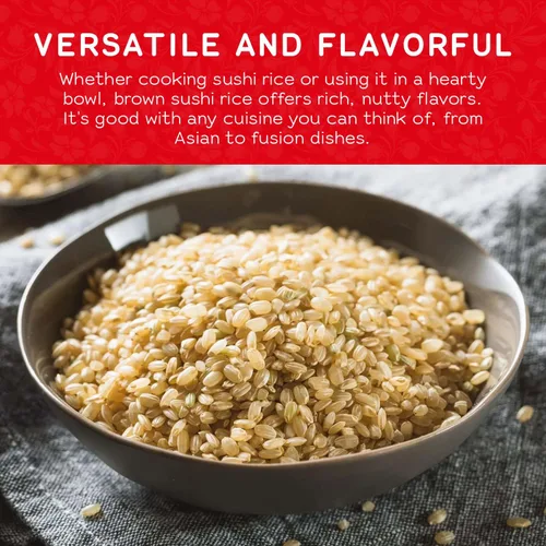 Miniatura 4 de Arroz integral Genmai de Shirakiku Arroz premium de grano corto Arroz integral parcialmente molido, rico en fibra, potasio, vitamina B y E