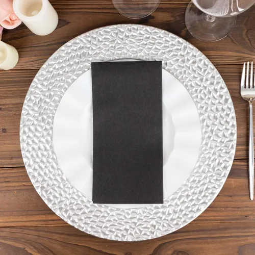 Miniatura 7 de Efavormart - Paquete de 20 servilletas de papel Airlaid suaves de lino negro para fiestas, altamente absorbentes, desechables
