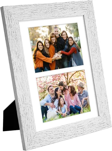 Miniatura 810 de Marcos de Fotos Collage de 13.5X15.5 con 7 Aberturas para Fotos de 4X6, Marco de Fotos Múltiples con Paspartú para Decoración de Pared, Grano