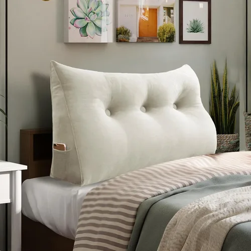 Miniatura 21 de Almohada de Cuña Engrosada de 10 libras para Cabecero Posicionador Corporal Almohada de Cuña para Cama Soporte de Respaldo Almohada Triangular