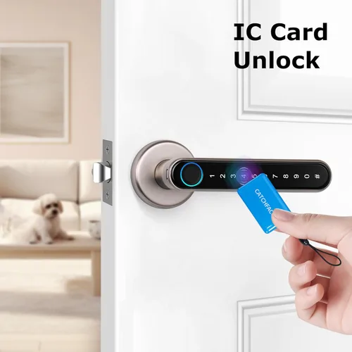 Miniatura 2 de 【Actualización】Cerradura inteligente CATCHFACE, cerradura de puerta con huella dactilar TTLock, pomos de puerta inteligentes, manijas de puerta