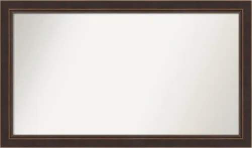 Miniatura 377 de Amanti Art Espejo de baño de bronce para sobre el fregadero, 24 x 24 pulgadas, espejo cuadrado de bronce Lara para tocador, marco de madera