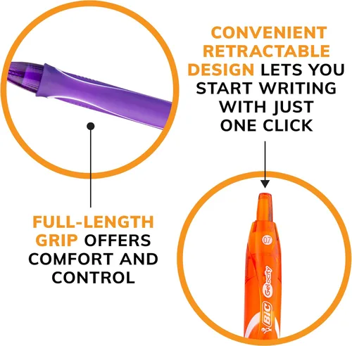 Miniatura 4 de BIC Gel-ocity - Bolígrafos de gel retráctiles de secado rápido, punta media (0.028 in), juego de 4 bolígrafos de gel, el embalaje puede variar