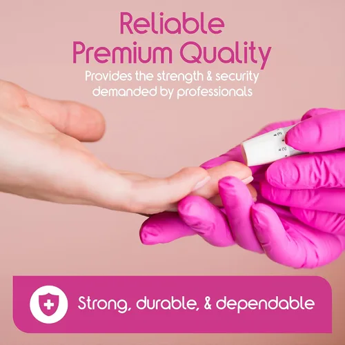 Miniatura 6 de Inspire Pink Gloves Disposable Latex Free Nitrile Pink Glove Hair and Nail Salon, Esthetician Nitrile Disposable Gloves