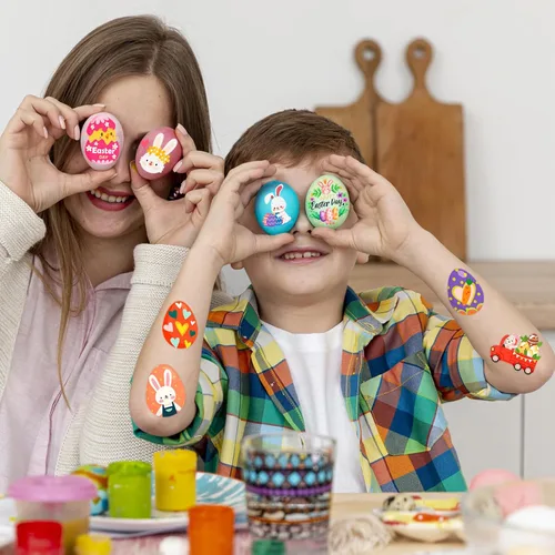 Miniatura 3 de winthrop 240 tatuajes temporales de Pascua a granel para niños, envueltos individualmente, impermeables, tatuajes de seguridad, la mejor opción