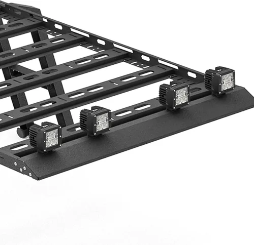 Miniatura 8 de YZONA Portaequipajes para techo rígido con escalera y 4 luces LED, compatible con Toyota 4Runner / Land Cruiser & Prado de 4 puertas, portaequipajes