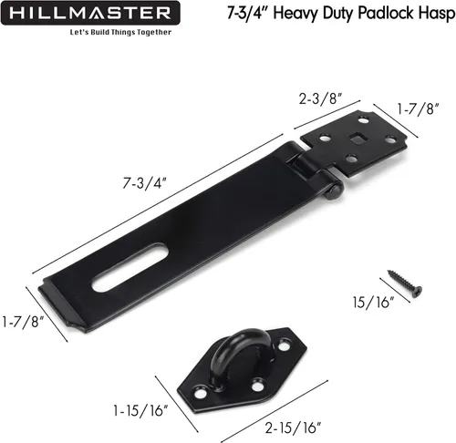 Miniatura 3 de HILLMASTER Cerradura de puerta de alta resistencia de 7-3/4 pulgadas de acero extra grueso, cerradura de puerta de seguridad, cierre de candado