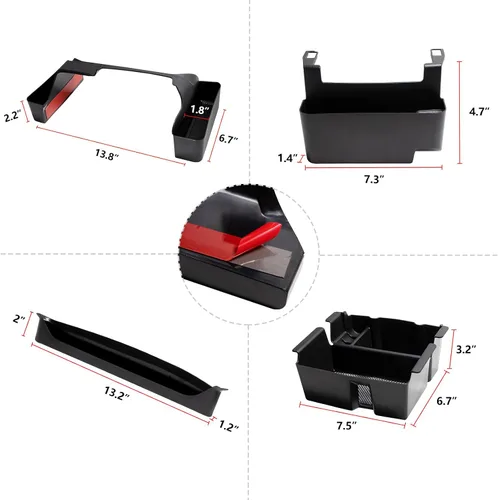 Miniatura 3 de Caja de almacenamiento organizadora de consola central de 4 piezas para Jeep Wrangler JL JLU y Gladiator JT, organizador de bandeja de consola