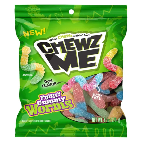 ChewzMe Gusanos de Gomita Ácida, Dulces de Gomita Ácida, 6 oz (Paquete de 1)