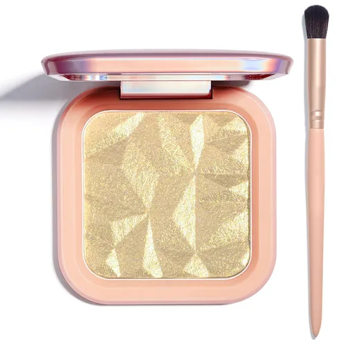 Paleta de maquillaje iluminador, paleta de contorno brillante en polvo para iluminar el contorno de la cara, maquillaje dorado con reflejos de
