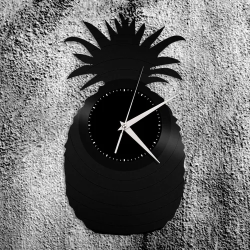 Reloj de pared de vinilo de piña con diseño único para decoración del hogar y la sala de estar, diseño vintage, oficina, bar, habitación, decoración