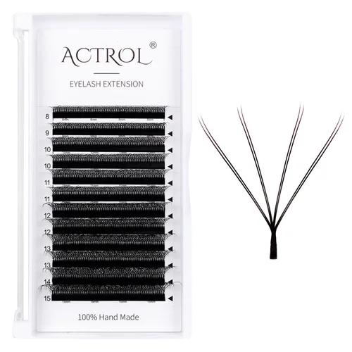 Miniatura 32 de Extensiones de pestañas 4D W, color negro, 0.003 in, rizo D, 0.315 in, volumen individual, YY, extensiones de pestañas en forma de W, fáciles