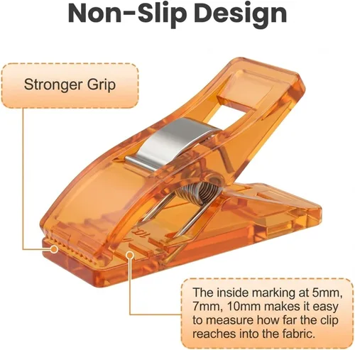 Miniatura 2 de Performore Magik Clips, paquete de 100 clips de costura multicolor para acolchar y manualidades, ideales para costura precisa, sujeción de tela