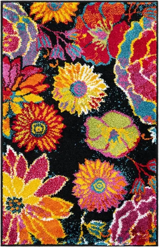 Miniatura 3 de Unique Loom colección Lyon - Alfombra Kennedy (2 x 3 pies 1 pulgada, Rectangular, Negro/Verde)