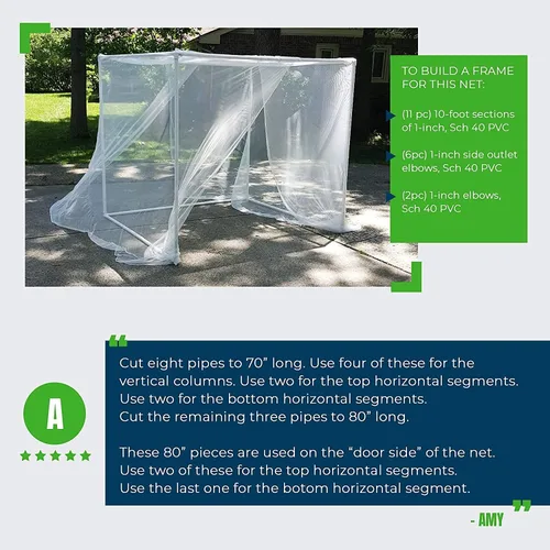 Miniatura 7 de MEKKAPRO Gran barrera de plagas para jardín, 10 x 10 pies, mosquitera para jardín, malla fina para protección del jardín contra pájaros y plagas