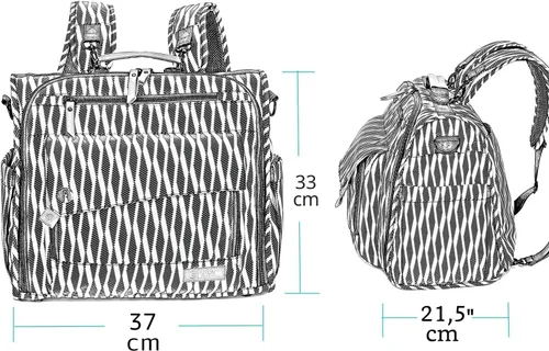 Miniatura 3 de ALLCAMP - Bolsa de pañales grande, cochecito de bebé, convertida en una bolsa de mano Zebra