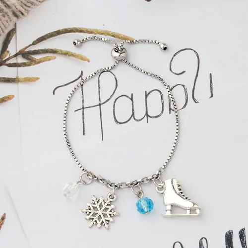 Miniatura 3 de UJIMS Pulsera con dije de hielo, regalo para amantes del anime, regalo de patinaje artístico para mejores amigos, amantes del patinaje, regalos