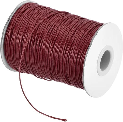Miniatura 36 de MECCANIXITY Cordón encerado de poliéster encerado de 0.031 in, cuerda de cera de 175 yardas para hacer pulseras, collares, cuentas, joyería y Caqui