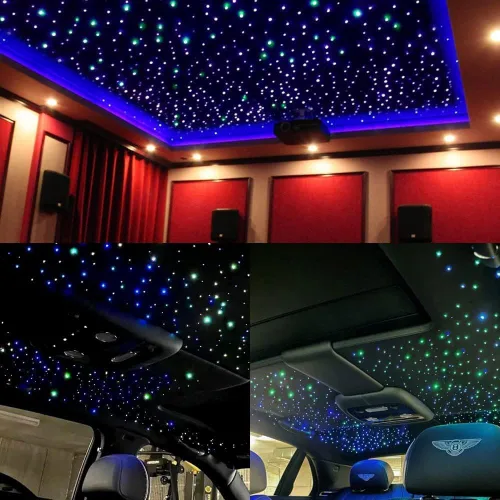 Miniatura 2 de Twinkle Starlight Headliner Light, 16W 1000pcs 9.8ft Kit de Luz LED de Fibra Óptica para Techo con Estrellas APP/Control Remoto