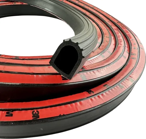 Miniatura 8 de Moyishi Tira de sello de goma para puerta en forma de D, sello deslizante de 1 pulgada, goma EPDM autoadhesiva, burlete para llenar huecos, aplicar