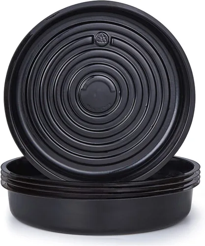 Miniatura 5 de Idyllize 5 piezas de bandeja de goteo de plástico negro de 6 pulgadas para macetas (6 pulgadas)