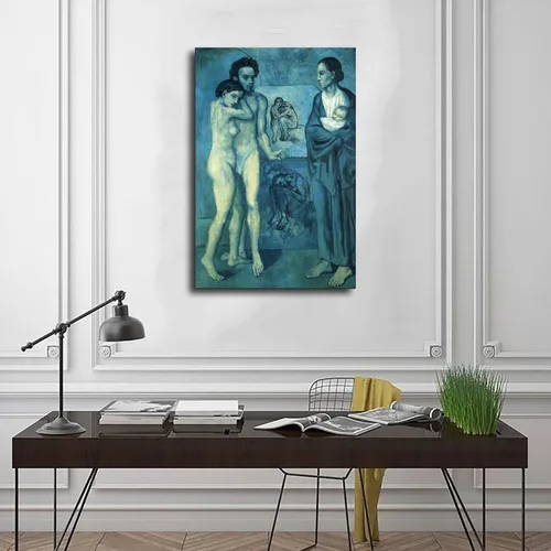 Miniatura 3 de La Vie. Life 1903 by Pablo Picasso Posters Prints Canvas Deco Paintings Vintage Wall Art For Offices Living Rooms And Bedrooms Hanging Frame 8" L X