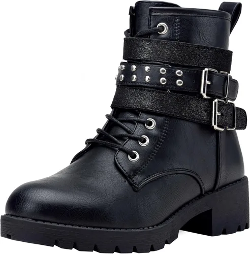 Miniatura 11 de Vepose Women's 916 Ankle Boots, Combat Lace up Short Booties with Inside Zipper