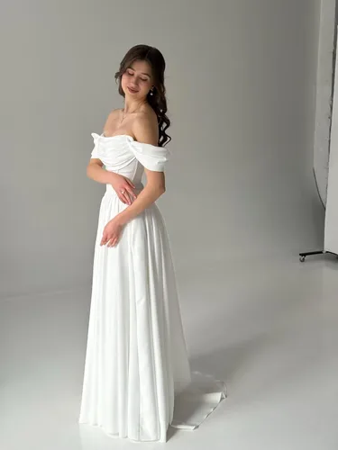 Miniatura 34 de Vestido de novia formal sin tirantes con encaje, largo de sirena para mujer 2019 WD162