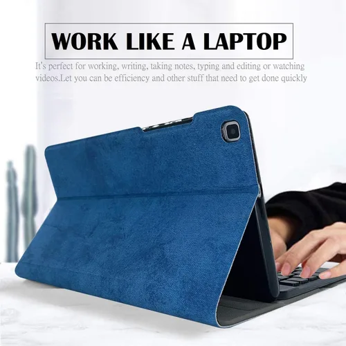 Miniatura 5 de Funda para teclado Galaxy Tab A 8.0 2019 [retroiluminada, SM-T290, SM-T295], teclado inalámbrico desmontable de 7 colores con funda de soporte de PU